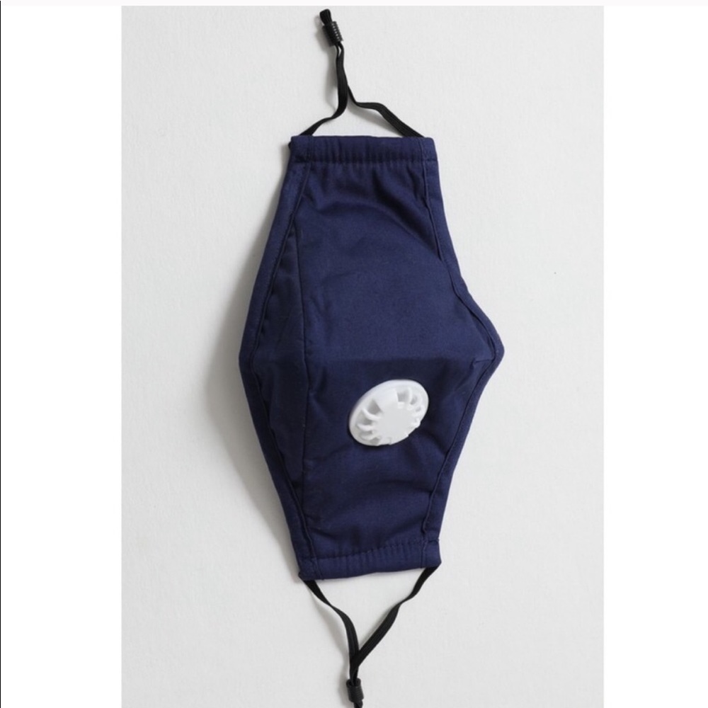 100% Cotton, Navy Carbon Filter Insert Face Mask - Picture 2 of 3